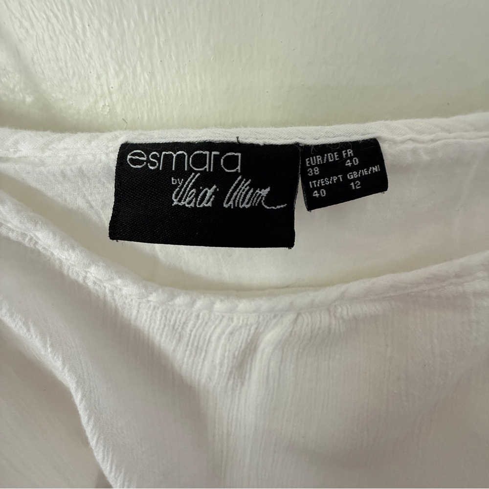 Esmara by Heidi Klum White Boho Embroidered Maxi Dress Size 8 - Picture 3 of 14